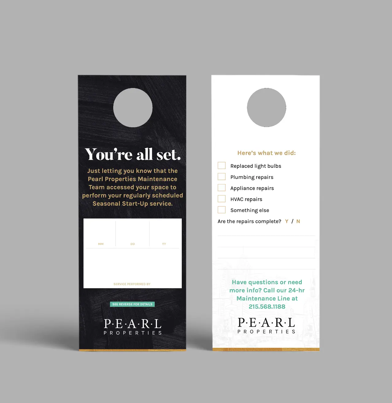 Door handle information sheets
