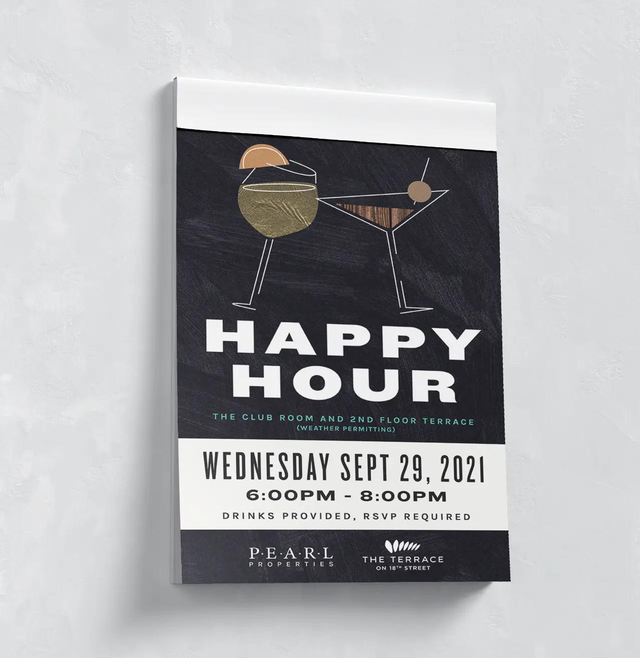 Happy hour event flyer