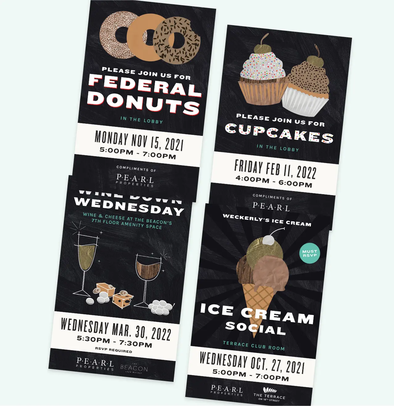 Pearl Properties event flyers
