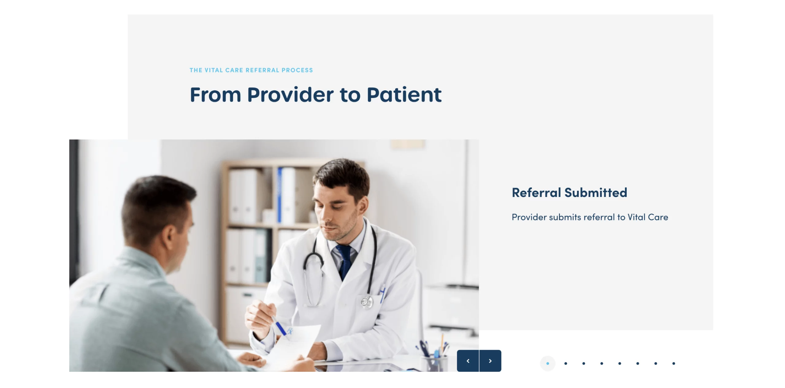 Vital Care Image and Details slider
