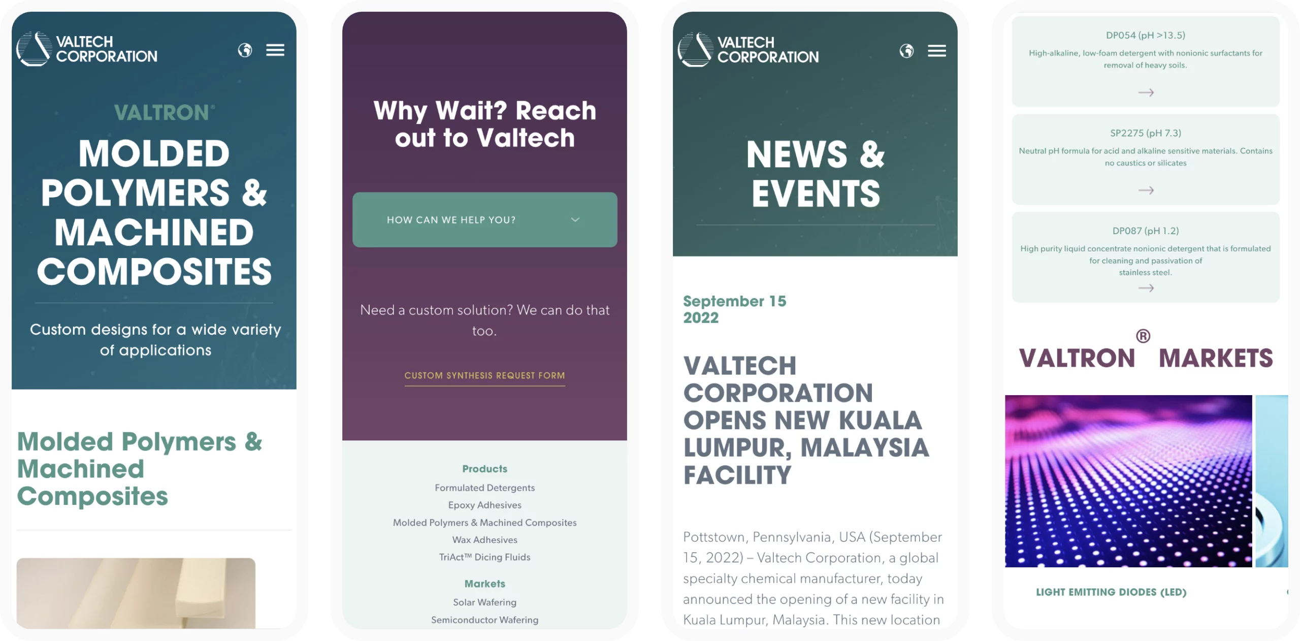 Valtech Mobile layouts